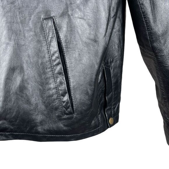Vintage 90s Luis Alvear Black Leather Moto Biker Jacket Women's Size Small Edgy‎ - Picture 8 of 9